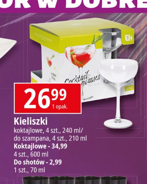 Kieliszek do shotów 70 ml promocja w Leclerc