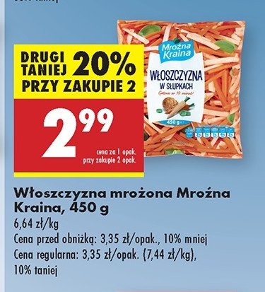 Włoszczyzna słupki Mroźna kraina promocja w Biedronka