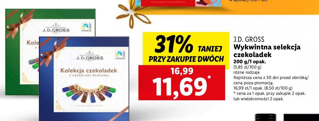 Kolekcja czekoladek mlecznych J.d.gross promocja