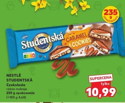 Czekolada caramel & cookies Orion studentska Nestle orion promocja w Kaufland