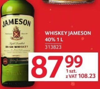 Whisky Jameson 40% 1 l promocja w Selgros