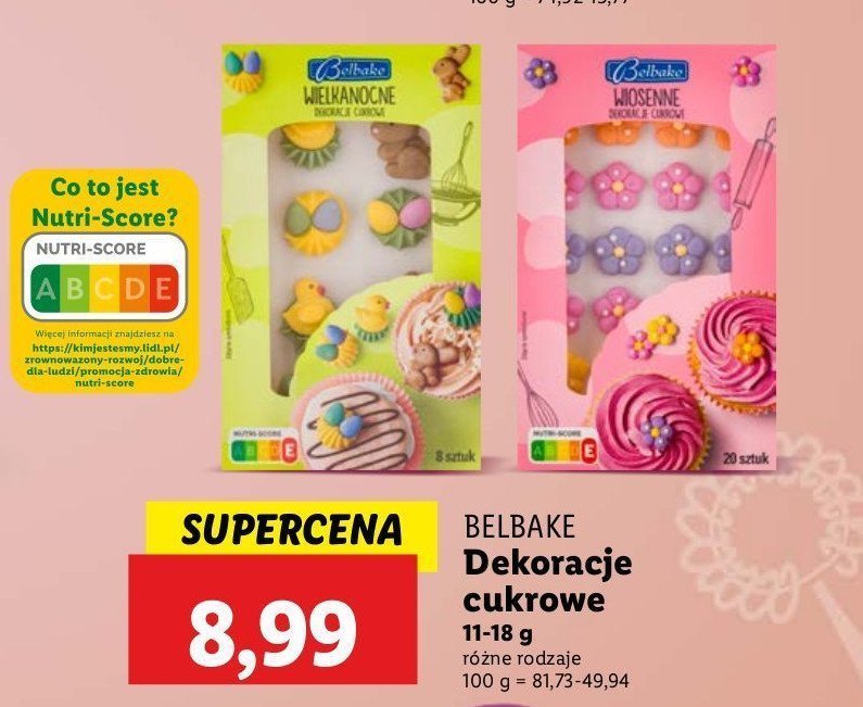 Dekoracje cukrowe wielkanocne Belbake promocja w Lidl