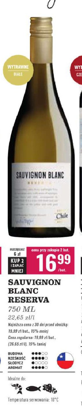 Wino Sauvignon blanc reserva promocja