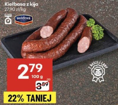 Kiełbasa z kija Handerek promocja w Delikatesy Centrum