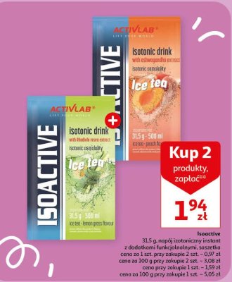 Saszetka isoactive cytryna- zielona herbata Activlab promocja