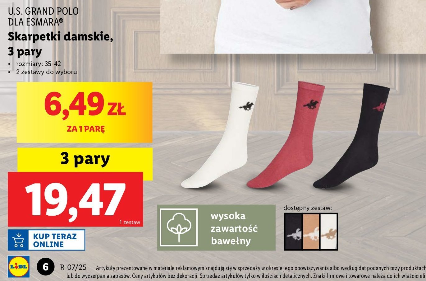 Skarpetki damskie 35-42 Us grand polo promocja