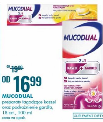 Pastylki cytrynowo-eukaliptusowe Mucodual Sanofi promocja