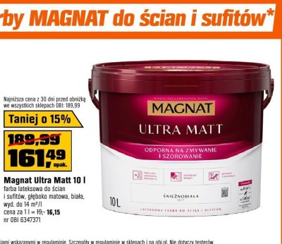 Farba Magnat Ultra Matt 10 l promocja w OBI