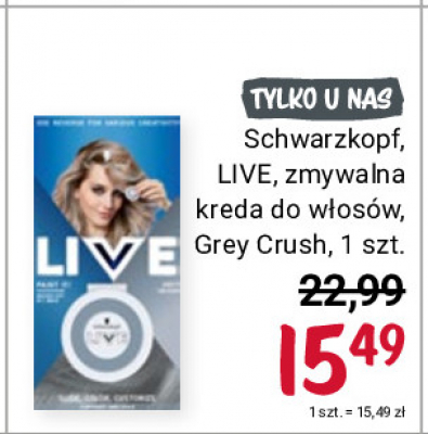 Kreda do włosów grey crush Schwarzkopf live paint it! promocja