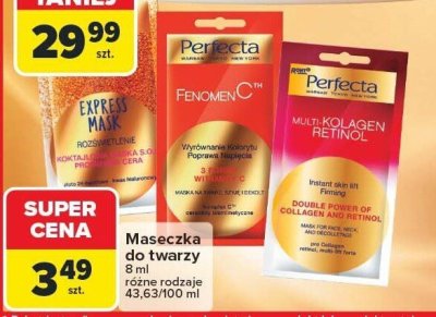Maseczka do twarzy Perfecta 8 ml różne rodzaje promocja w Carrefour