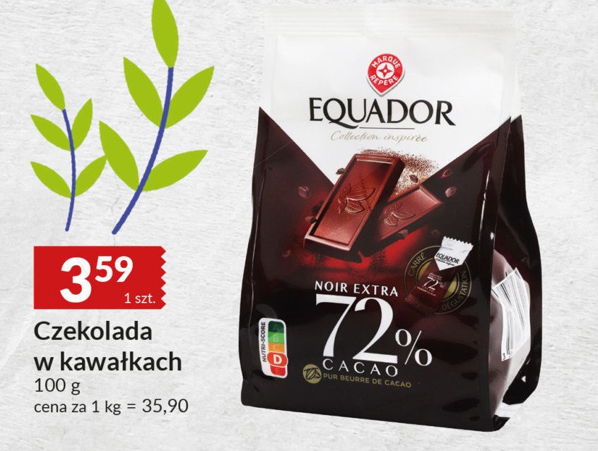 Czekolada 72 % cacao Wiodąca marka equador promocja