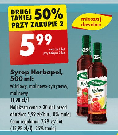 Syrop malina z cytryną Herbapol promocja