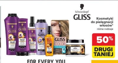 Kosmetyki do pielęgnacji włosów Schwarzkopf GLISS różne rodzaje promocja w Carrefour
