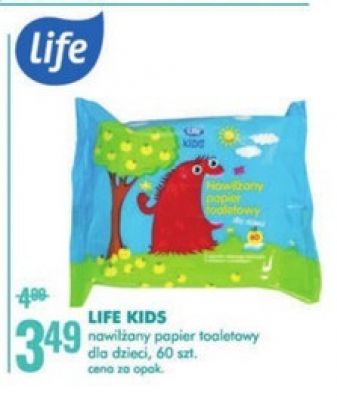 Papier toaletowy nawilżany Life kids Life (super-pharm) promocja
