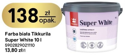 Farba biała Tikkurila Super White 10 l promocja w Castorama