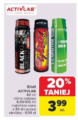 Shot l-carnitine owoce leśne Activlab promocja