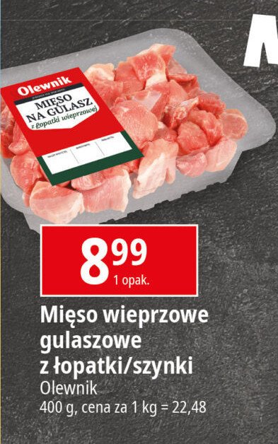 Mięso na gulasz z szynki wieprzowej Olewnik promocja