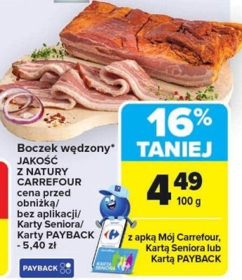 Boczek w臋dzony surowy W臋dliniarnia classic promocja w Carrefour Market