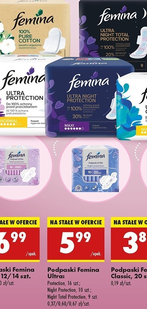 Podpaski total protection Femina ultra promocja