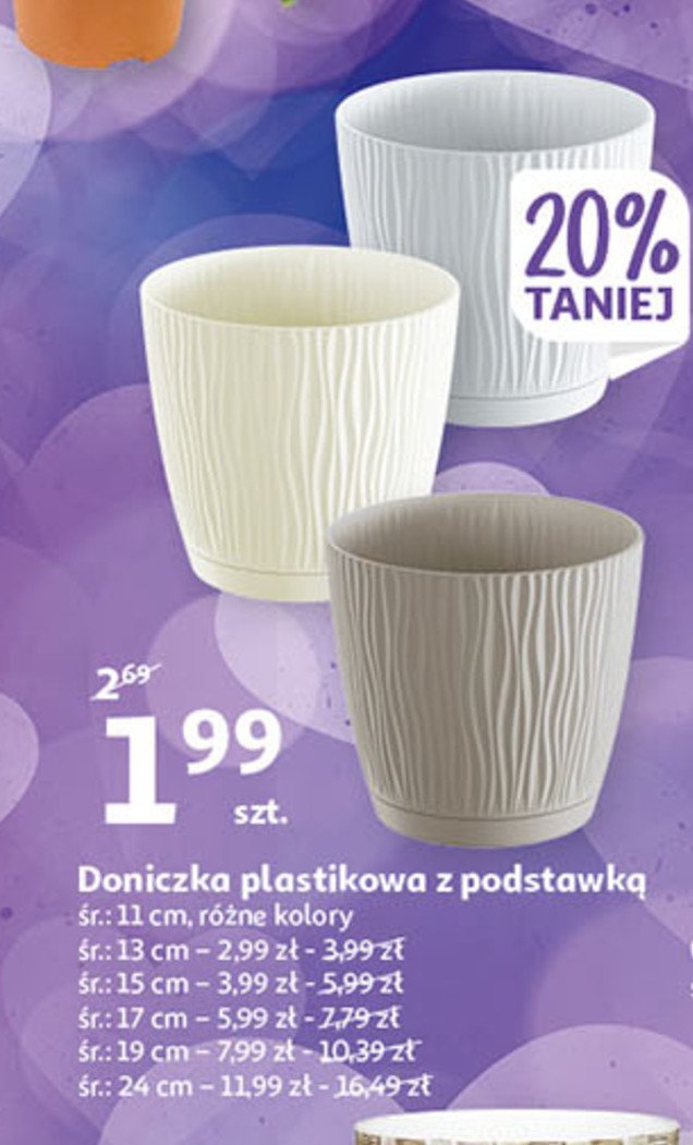 Doniczka plastikowa z podstawk膮 19 cm promocja