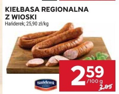 Kiełbasa regionalna z wioski Handerek promocja w Stokrotka