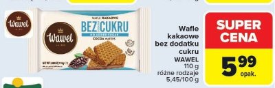 Wafle bez dodatku cukru WAWEL 110g różne rodzaje promocja w Carrefour Market