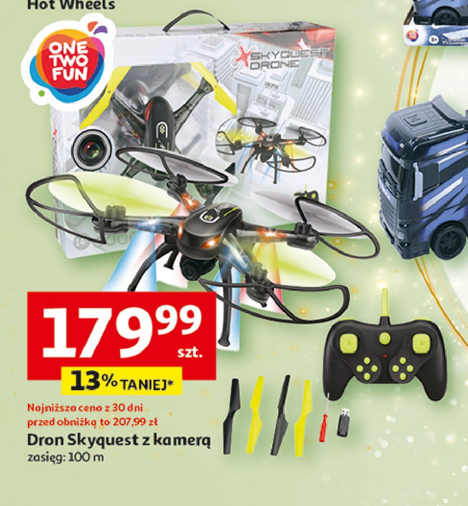 Dron skyquest z kamerą One two fun promocja w Auchan