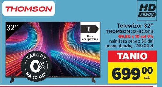 Telewizor lcd 32" 32hd2s13 Thomson promocja w Carrefour
