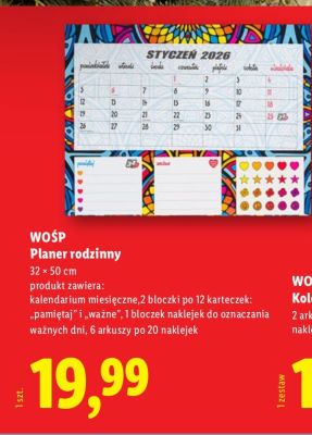 Planer rodzinny 32 x 50 cm promocja w Lidl