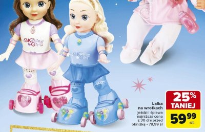 Lalka na wrotkach i śpiewa promocja w Carrefour