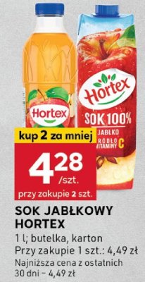Sok jabłkowy Hortex promocja w Stokrotka