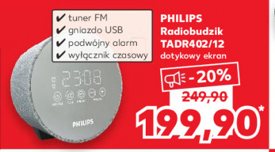 Radio budzik tadr402/12 srebrny Philips promocja