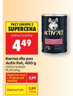 Karma dla psa różne rodzaje 400 g promocja w Biedronka