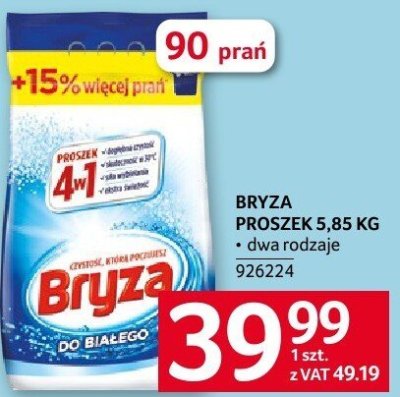 Proszek do prania Bryza 5.85 kg promocja w Selgros