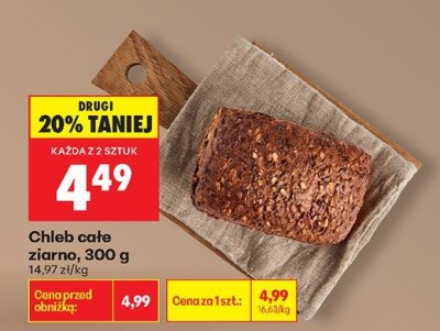 Chleb cały ziarnowy, 300 g promocja w Biedronka