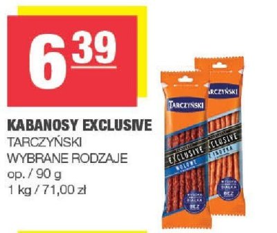 Kabanosy exclusive Tarczyński wybrane rodzaje promocja w SPAR