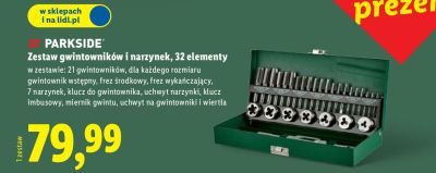 Zestaw gwintowników i narzynek 32 elementy promocja w Lidl
