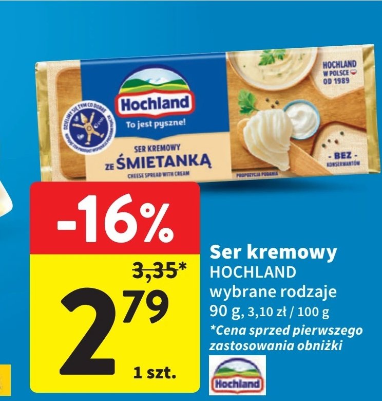 Ser topiony  śmietankowy Hochland promocja w Intermarche