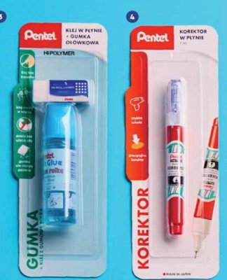 Klej w płynie z gumką do ścierania Pentel promocja w Biedronka