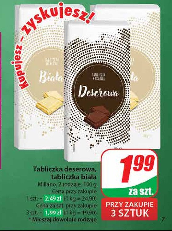 Tabliczka deserowa Millano promocja