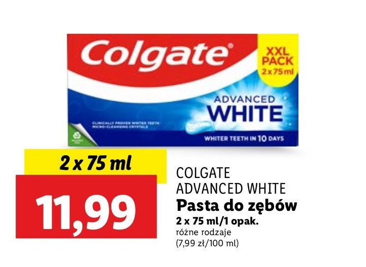 Pasta do zębow Colgate advanced white promocja w Lidl