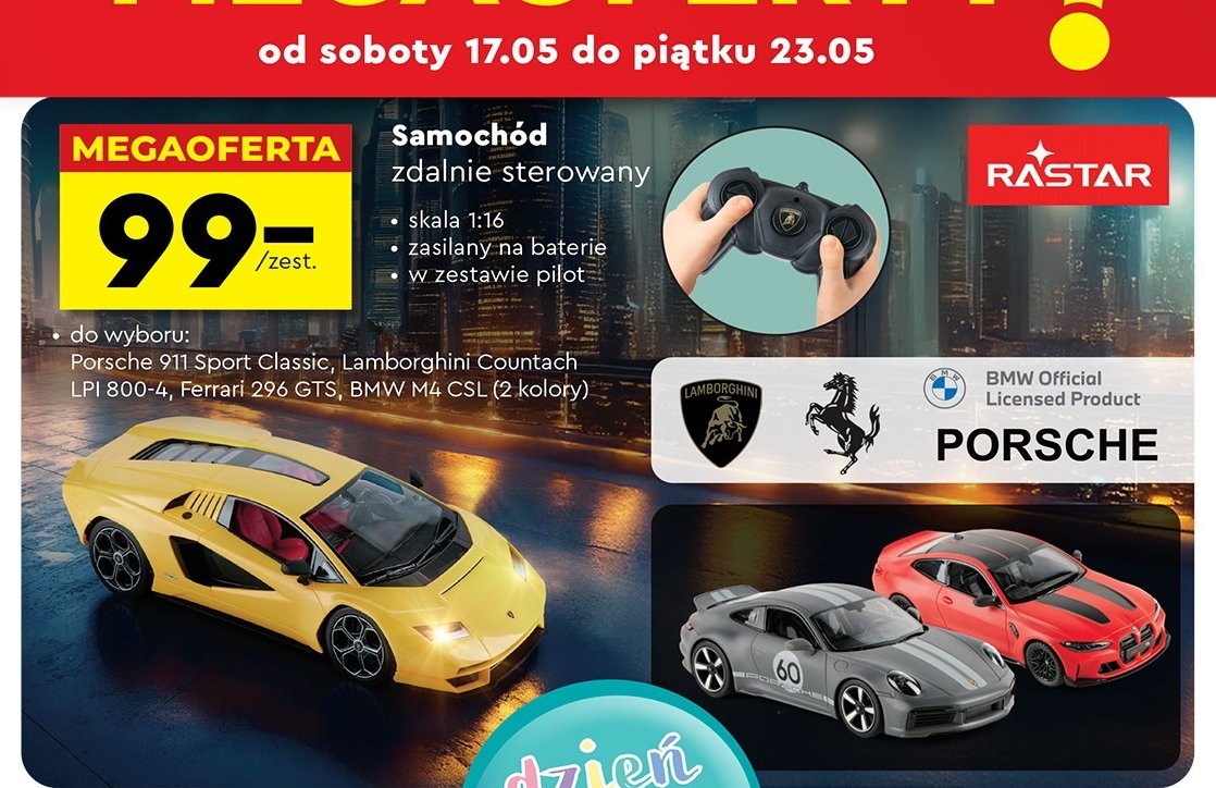 Samochód 1:16 zdalnie sterowany Rastar promocja w Biedronka