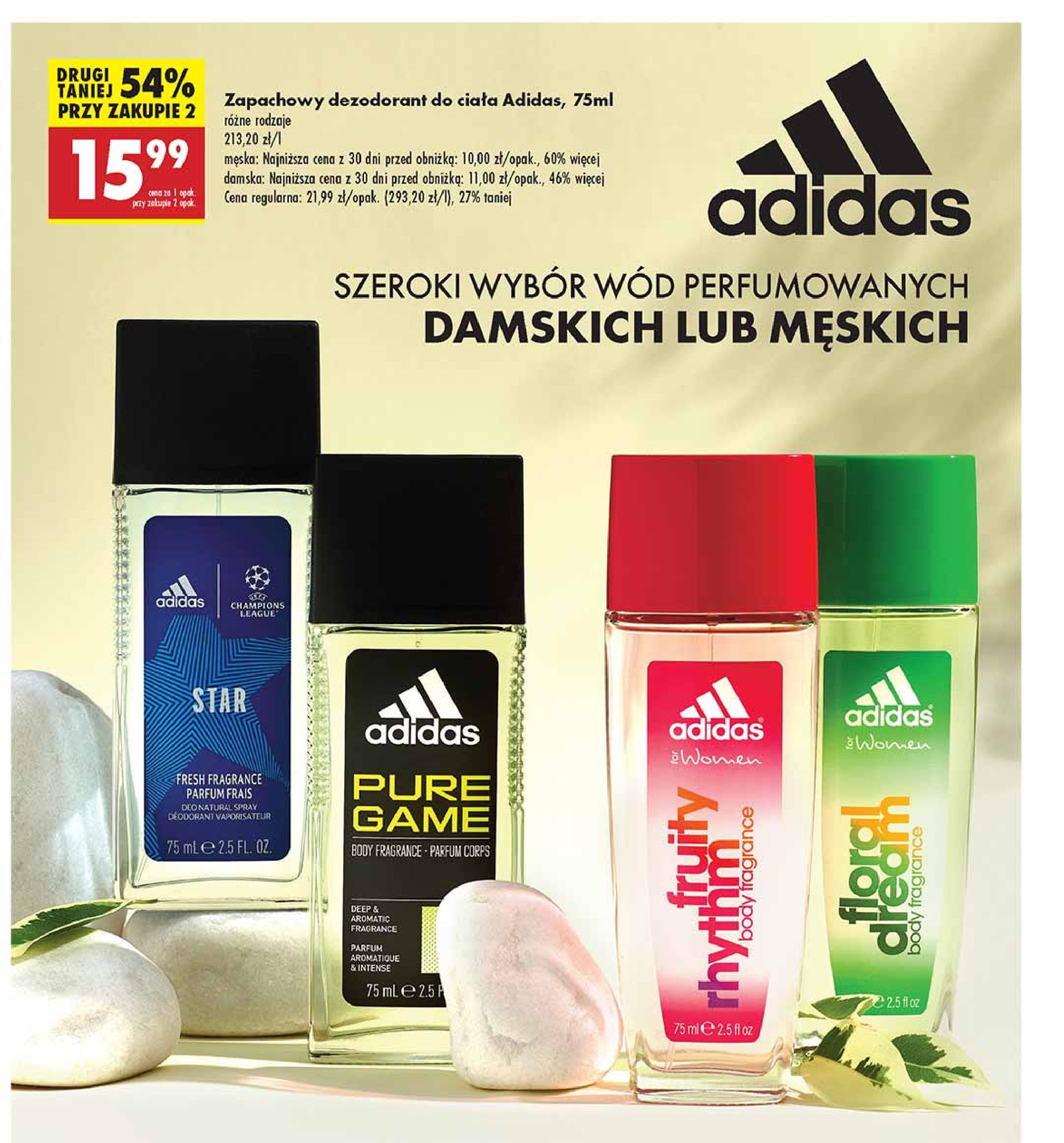 Dezodorant Adidas floral dream Adidas cosmetics promocja w Biedronka