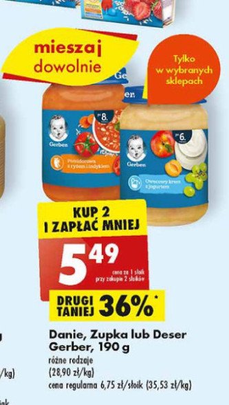 Owocowy krem z jogurtem Gerber promocja