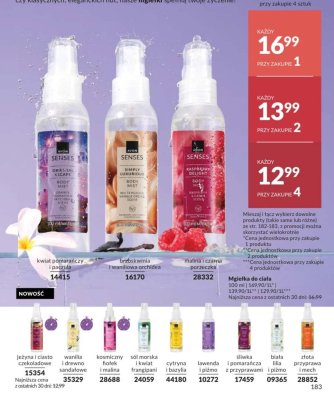 Mgiełka do ciała Avon Senses Raspberry Delight malina i czarna porzeczka promocja w AVON