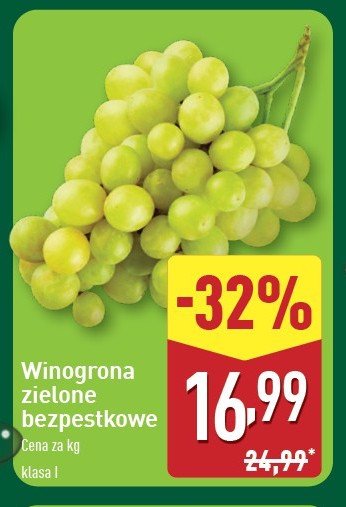 Winogrona zielone promocja w Aldi