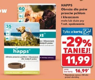Obroża przeciw pchłom i kleszczom dla małych psów HAPPS promocja w Kaufland