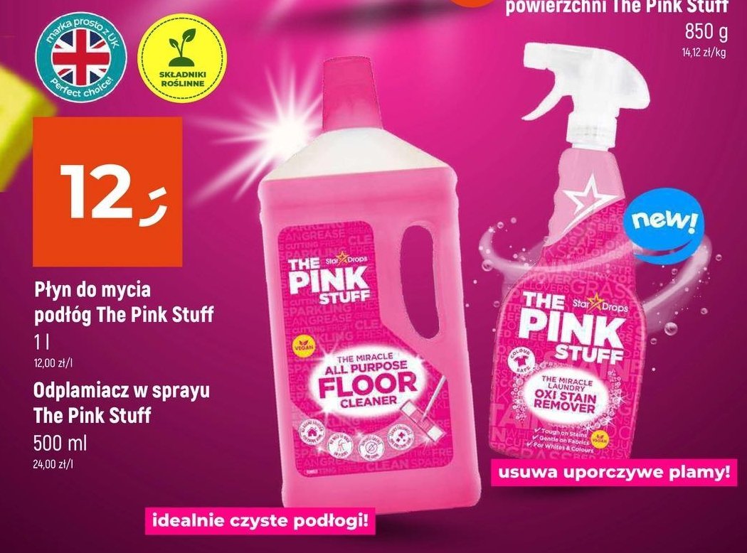 Spray odplamiający THE PINK STUFF promocja w Dealz