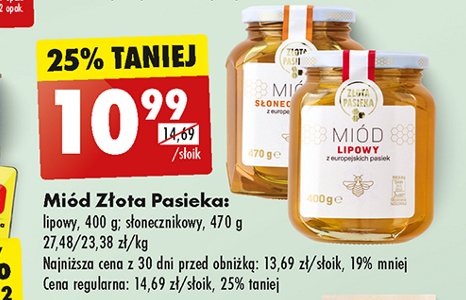 Mi贸d lipowy Z艂ota pasieka (biedronka) promocja