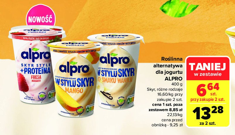 Jogurt truskawkowy ALPRO SKYR STYLE promocja w Carrefour Market